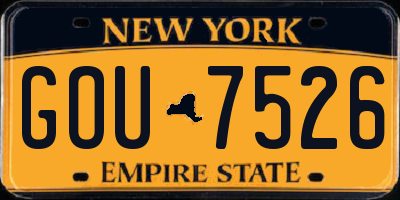 NY license plate GOU7526