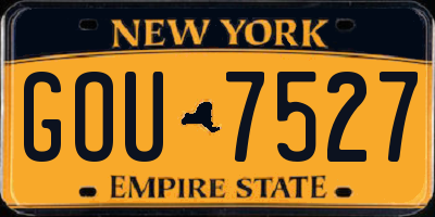 NY license plate GOU7527