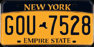NY license plate GOU7528