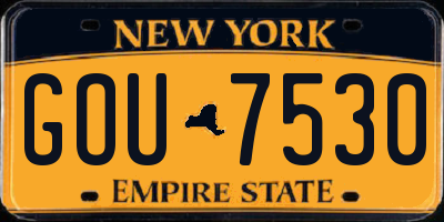 NY license plate GOU7530