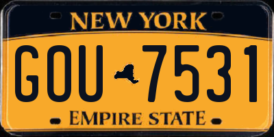 NY license plate GOU7531
