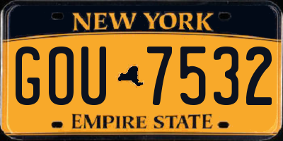 NY license plate GOU7532