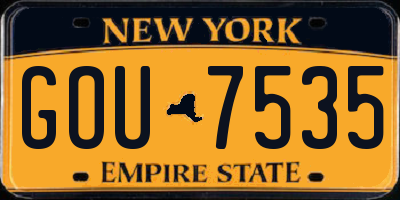 NY license plate GOU7535