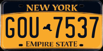 NY license plate GOU7537