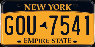 NY license plate GOU7541