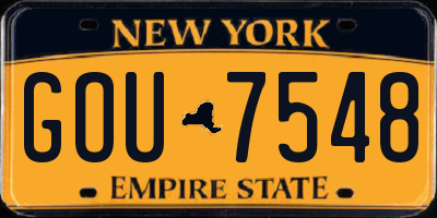 NY license plate GOU7548