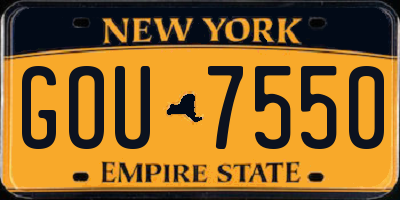 NY license plate GOU7550