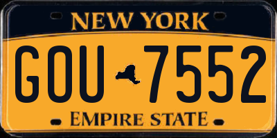 NY license plate GOU7552
