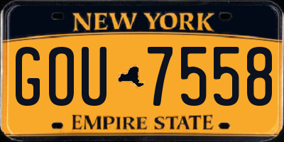 NY license plate GOU7558