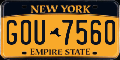 NY license plate GOU7560
