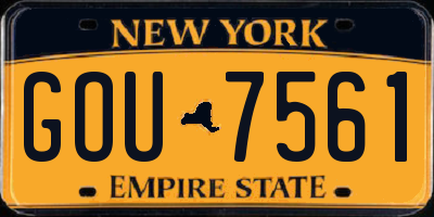 NY license plate GOU7561