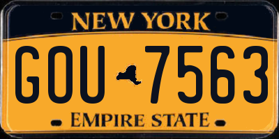 NY license plate GOU7563