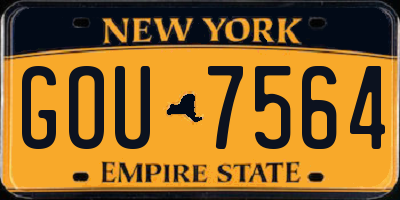 NY license plate GOU7564