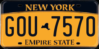 NY license plate GOU7570