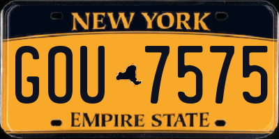 NY license plate GOU7575
