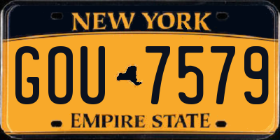 NY license plate GOU7579