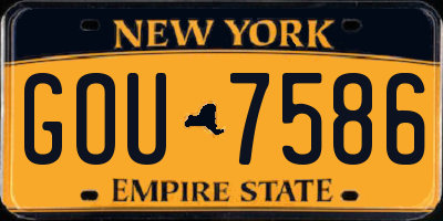 NY license plate GOU7586