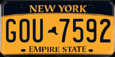 NY license plate GOU7592