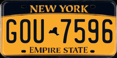 NY license plate GOU7596
