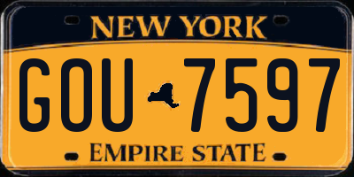 NY license plate GOU7597