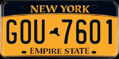 NY license plate GOU7601
