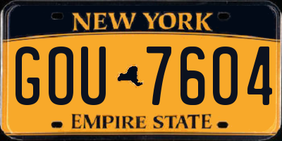 NY license plate GOU7604
