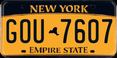 NY license plate GOU7607