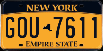 NY license plate GOU7611