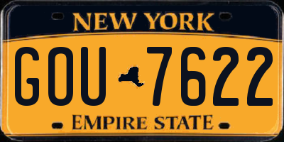 NY license plate GOU7622