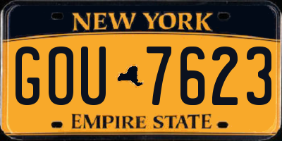 NY license plate GOU7623