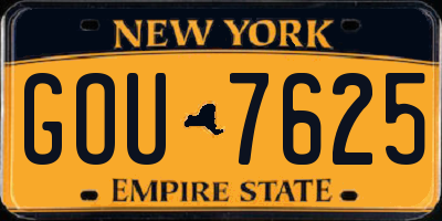 NY license plate GOU7625