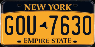 NY license plate GOU7630