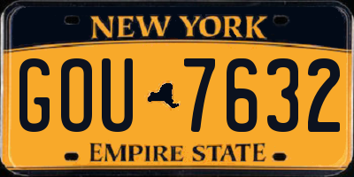 NY license plate GOU7632