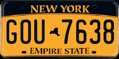 NY license plate GOU7638