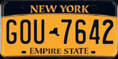 NY license plate GOU7642