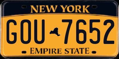 NY license plate GOU7652