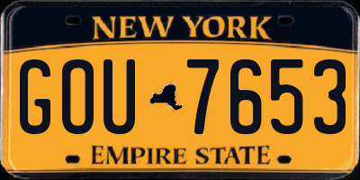 NY license plate GOU7653