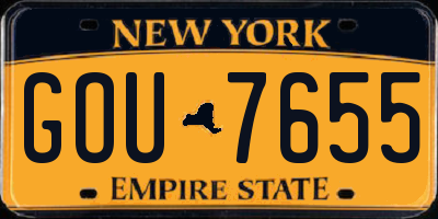 NY license plate GOU7655