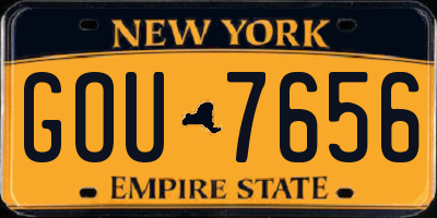 NY license plate GOU7656