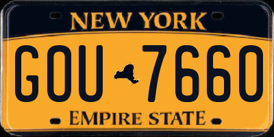 NY license plate GOU7660