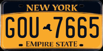 NY license plate GOU7665