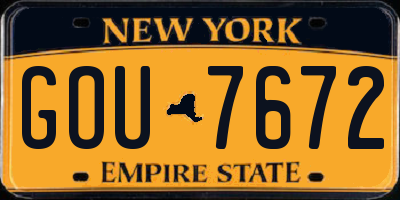 NY license plate GOU7672