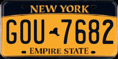 NY license plate GOU7682