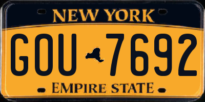 NY license plate GOU7692