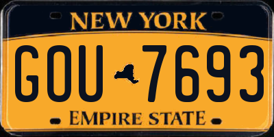 NY license plate GOU7693