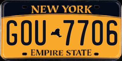 NY license plate GOU7706