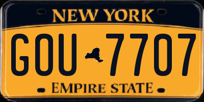 NY license plate GOU7707