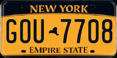 NY license plate GOU7708