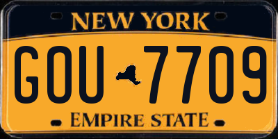 NY license plate GOU7709