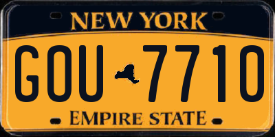 NY license plate GOU7710